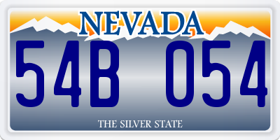 NV license plate 54B054