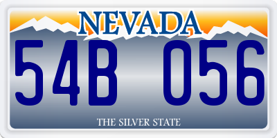 NV license plate 54B056