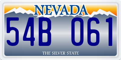 NV license plate 54B061