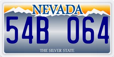 NV license plate 54B064