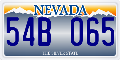 NV license plate 54B065