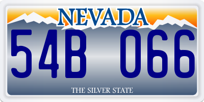 NV license plate 54B066