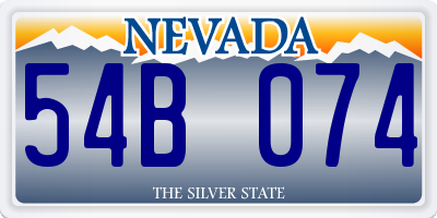 NV license plate 54B074