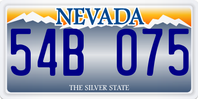 NV license plate 54B075