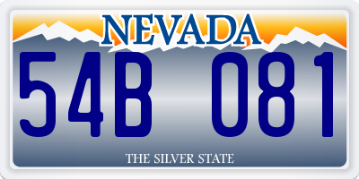 NV license plate 54B081