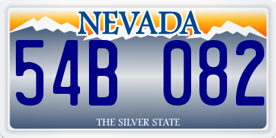 NV license plate 54B082