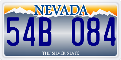 NV license plate 54B084