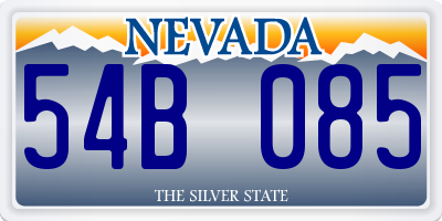 NV license plate 54B085
