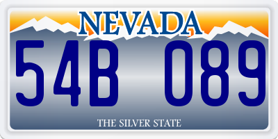 NV license plate 54B089