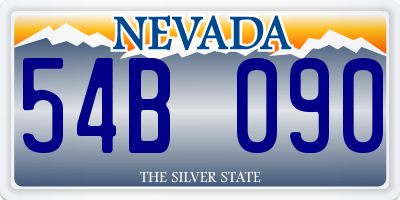 NV license plate 54B090