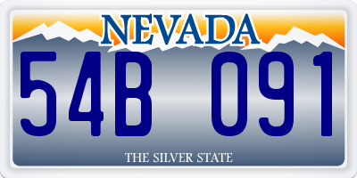 NV license plate 54B091