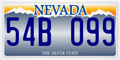 NV license plate 54B099