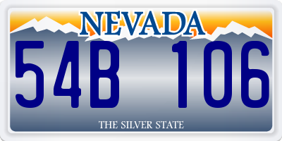 NV license plate 54B106