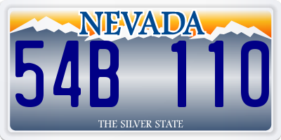 NV license plate 54B110