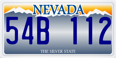 NV license plate 54B112