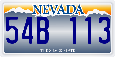 NV license plate 54B113