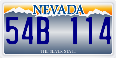 NV license plate 54B114