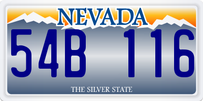 NV license plate 54B116