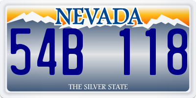 NV license plate 54B118