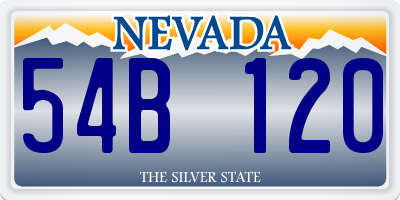 NV license plate 54B120