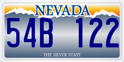 NV license plate 54B122