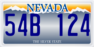 NV license plate 54B124