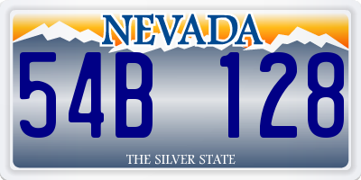 NV license plate 54B128