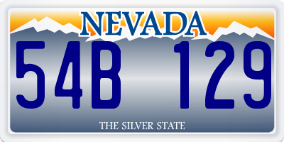 NV license plate 54B129