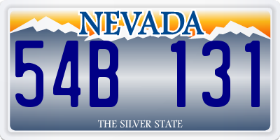 NV license plate 54B131