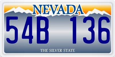 NV license plate 54B136