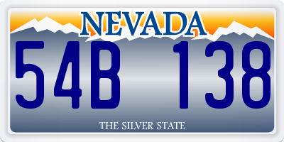 NV license plate 54B138