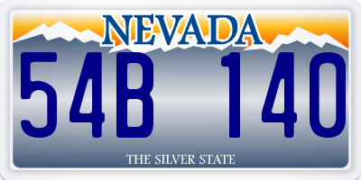 NV license plate 54B140