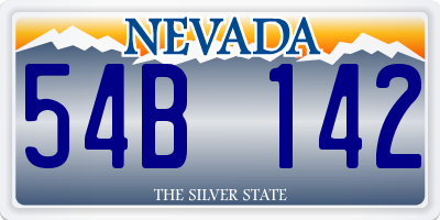 NV license plate 54B142
