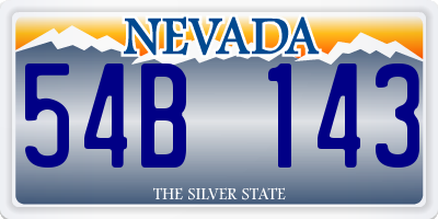 NV license plate 54B143