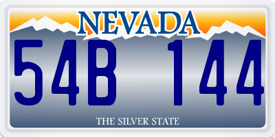 NV license plate 54B144