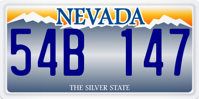 NV license plate 54B147