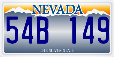 NV license plate 54B149