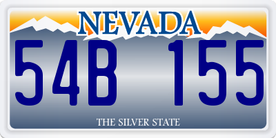 NV license plate 54B155