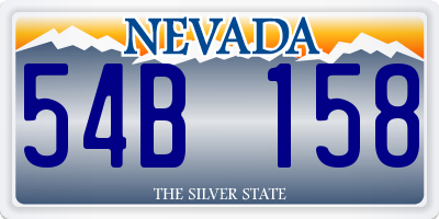 NV license plate 54B158
