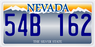 NV license plate 54B162