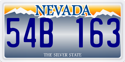 NV license plate 54B163