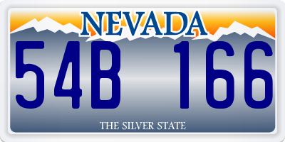 NV license plate 54B166