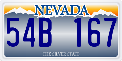 NV license plate 54B167