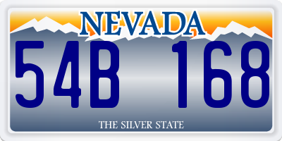 NV license plate 54B168