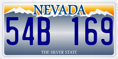 NV license plate 54B169