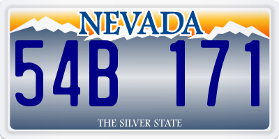 NV license plate 54B171