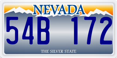 NV license plate 54B172