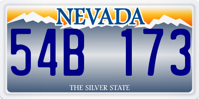 NV license plate 54B173