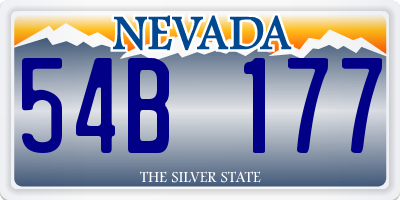 NV license plate 54B177