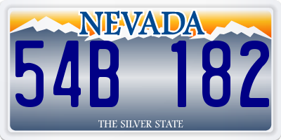 NV license plate 54B182